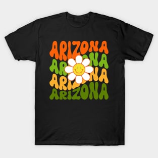 Arizona Groovy Daisy Wanderlust Travel State T-Shirt